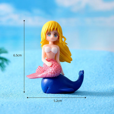 „Shell Mermaid“ mikro kraštovaizdis „pasidaryk pats“ bonsai žuvų bakas Maži papuošalai Animacinių filmų lėlė Jūrų kraštovaizdis PVC „Aquascape“ namų sodo dekoras