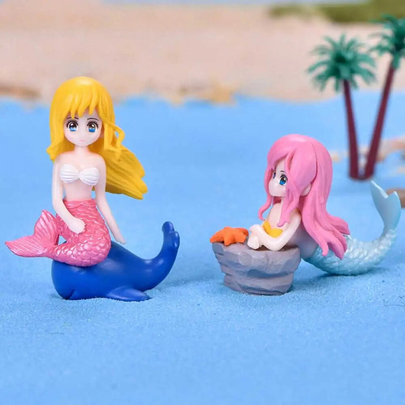 Shell Sirena Micro Landscape Diy Bonsai Fish Tank Mali ukrasi Crtana lutka Morski pejzaž Pvc Aquascape Dekoracija kućnog vrta