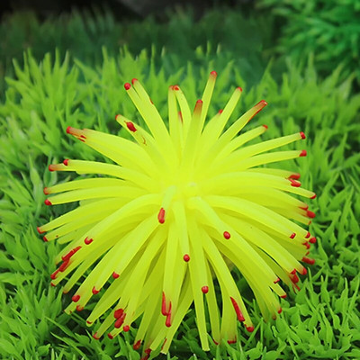 Silikono akvariumo žuvų bakas Dirbtinis koralinis augalas povandeninis ornamentas 1vnt Akvariumo apdaila Akvariumo priedai