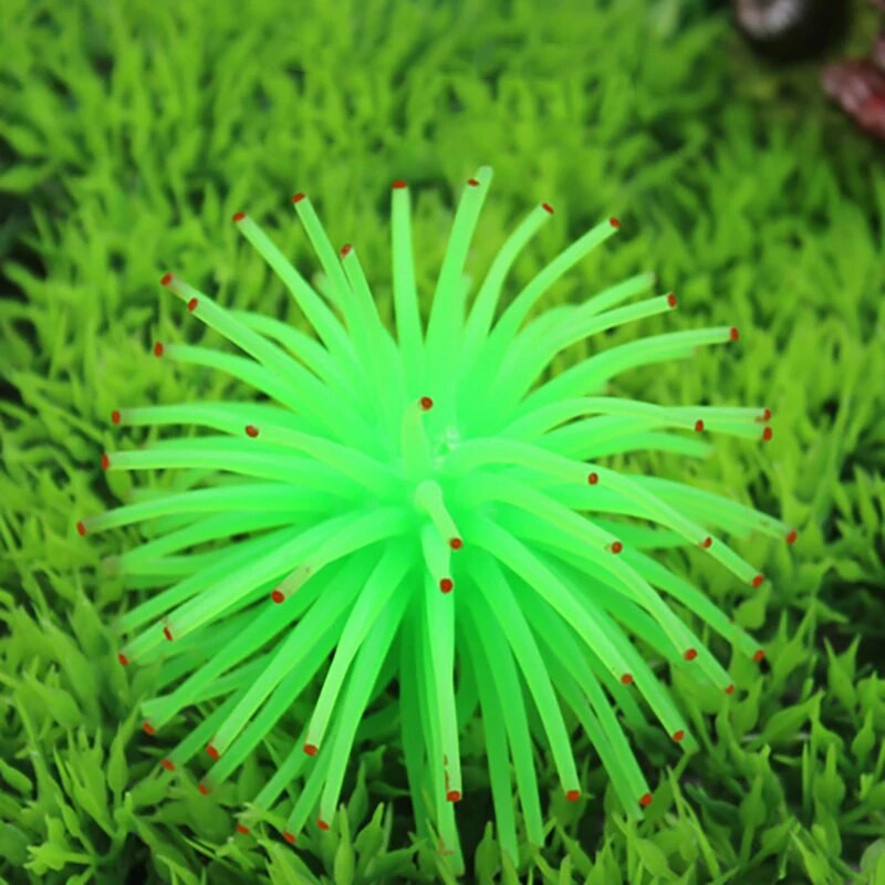 Silikono akvariumo žuvų bakas Dirbtinis koralinis augalas povandeninis ornamentas 1vnt Akvariumo apdaila Akvariumo priedai