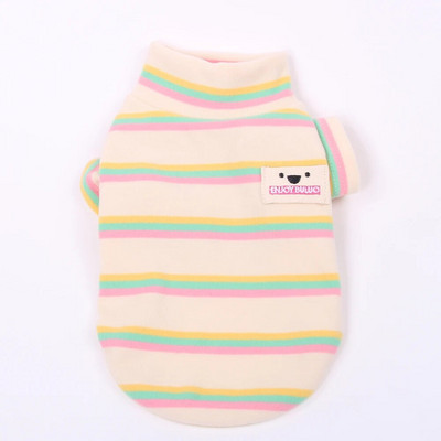 Prugasta majica kratkih rukava s donjim dijelom za pse, prsluk, baršunasta mačka, štene, jesensko/zimska odjeća pogodna za kožu