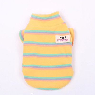 Prugasta majica kratkih rukava s donjim dijelom za pse, prsluk, baršunasta mačka, štene, jesensko/zimska odjeća pogodna za kožu