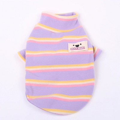 Prugasta majica kratkih rukava s donjim dijelom za pse, prsluk, baršunasta mačka, štene, jesensko/zimska odjeća pogodna za kožu