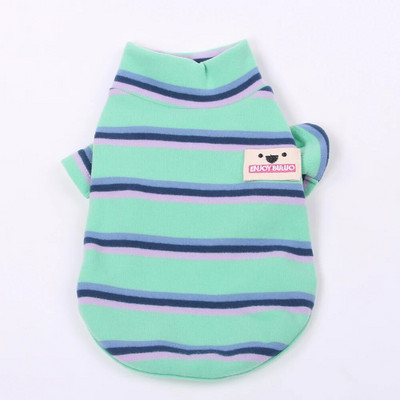 Prugasta majica kratkih rukava s donjim dijelom za pse, prsluk, baršunasta mačka, štene, jesensko/zimska odjeća pogodna za kožu