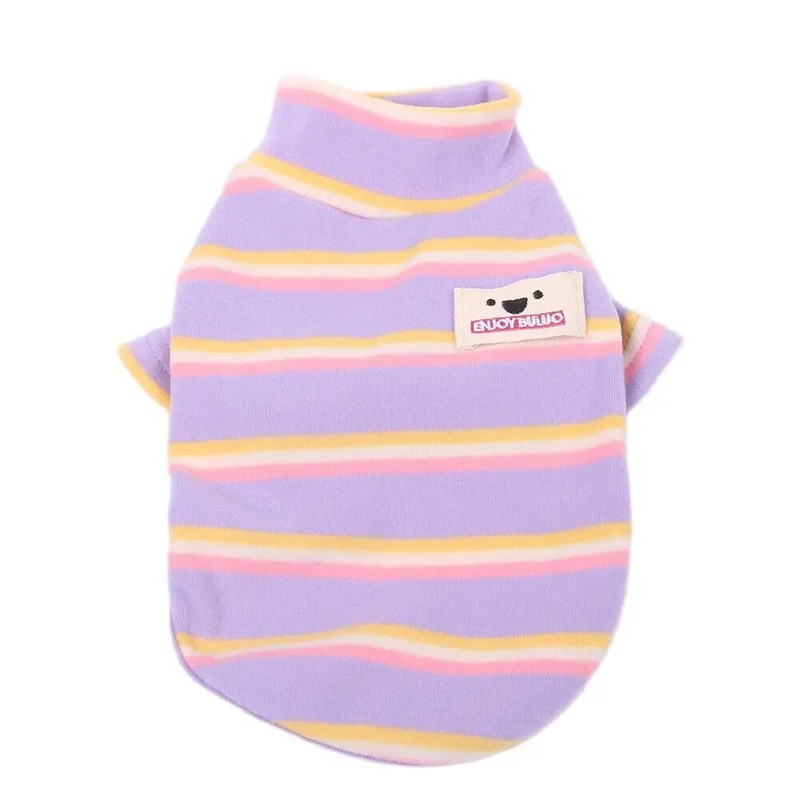 Tricou cu dungi pentru câini de companie Vestă de catifea prietenoasă cu pielea Cățeluș Haine de toamnă/iarnă