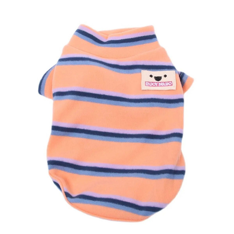 Tricou cu dungi pentru câini de companie Vestă de catifea prietenoasă cu pielea Cățeluș Haine de toamnă/iarnă