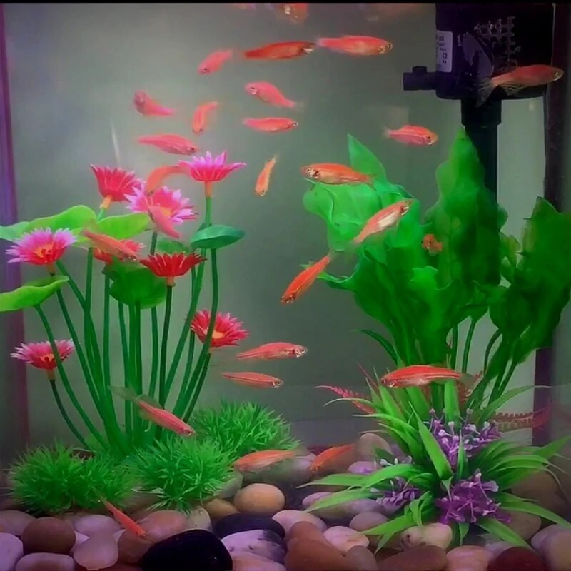 Dirbtiniai akvariumo augalai Plastikiniai Vandens Piktžolės Ornamentai Vandens Augalai Žolė Akvariumo Apdailos Priedai