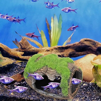 Аквариум Изкуствен варел Пещера Смола Орнаменти Декорации Аксесоари за озеленяване за Аквариум Фон за декорация на аквариум
