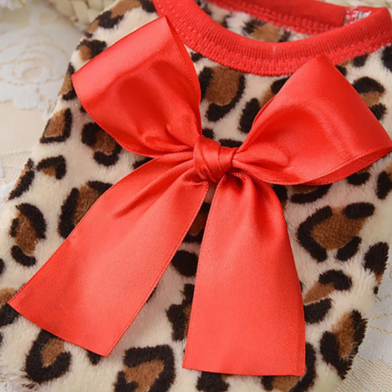 Naujiena naminiams šunims Drabužiai šunų liemenė Striukė koralų vilna Leopardo naminių gyvūnėlių liemenė Rudeninė žieminė kačių šunų drabužiai šuniukų katės megztiniai šunys