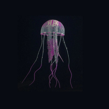 1 бр. Изкуствена флуоресцентна декорация на аквариум с медузи Силиконова симулация на аквариум Пейзаж Озеленяване на аквариум със златни рибки
