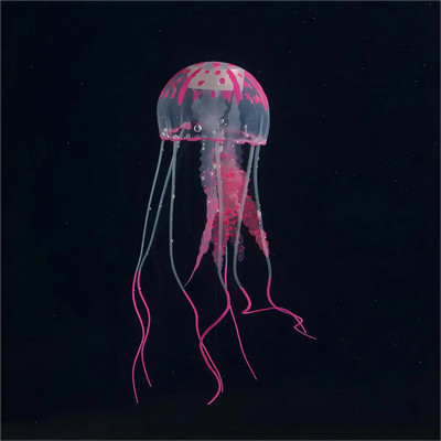 1 бр. Изкуствена флуоресцентна декорация на аквариум с медузи Силиконова симулация на аквариум Пейзаж Озеленяване на аквариум със златни рибки