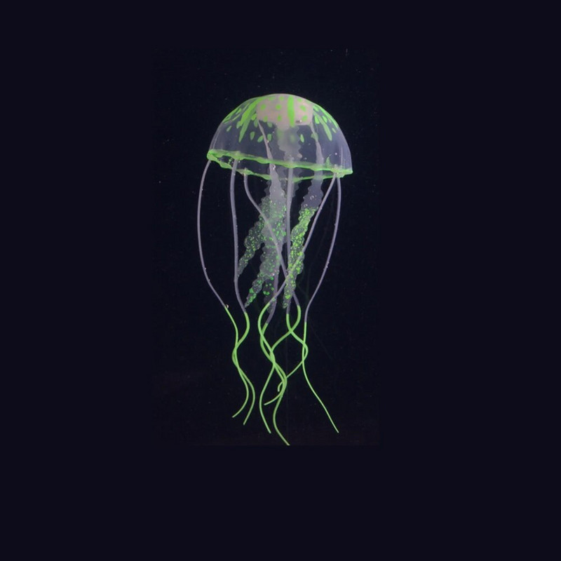 1 бр. Изкуствена флуоресцентна декорация на аквариум с медузи Силиконова симулация на аквариум Пейзаж Озеленяване на аквариум със златни рибки