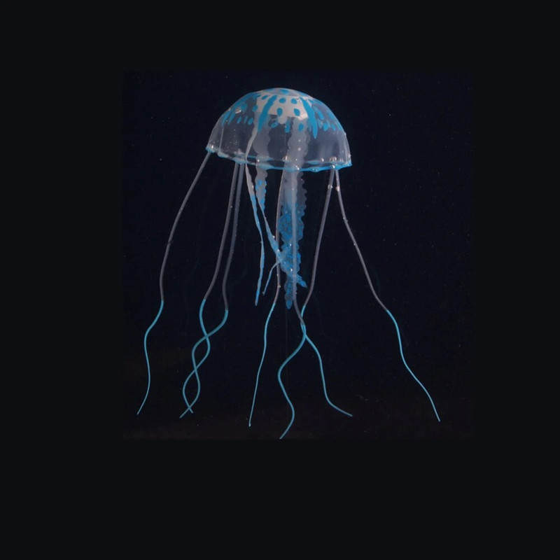 1 бр. Изкуствена флуоресцентна декорация на аквариум с медузи Силиконова симулация на аквариум Пейзаж Озеленяване на аквариум със златни рибки