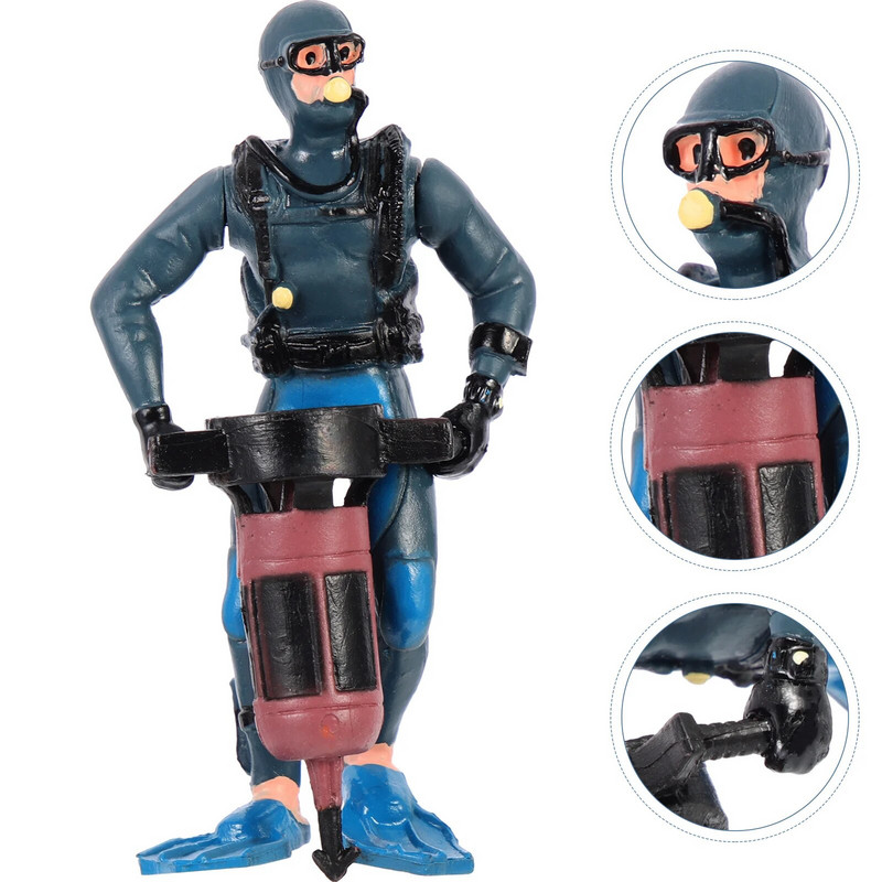 Akvaariumsukelduja mudelkaunistus Action Õhutav kalapaagi kaunistused Kõhulihased Dekoratiivne akvanaut