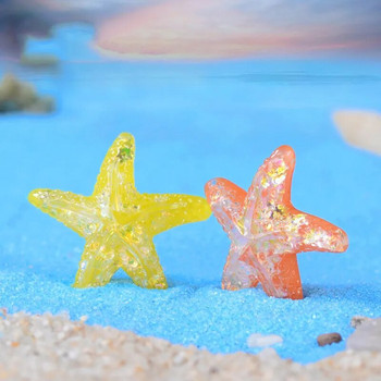 Фигурки Миниатюри Цветни морски звезди Плажни микро пейзажни орнаменти за декорации на дома Аксесоари за аквариум Аквариум