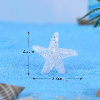 Figūrėlės Miniatiūros Spalvingos Starfish Beach Mikro kraštovaizdžio papuošalai namų dekoravimui Akvariumo aksesuarai Akvariumo priedai