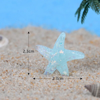 Figūrėlės Miniatiūros Spalvingos Starfish Beach Mikro kraštovaizdžio papuošalai namų dekoravimui Akvariumo aksesuarai Akvariumo priedai