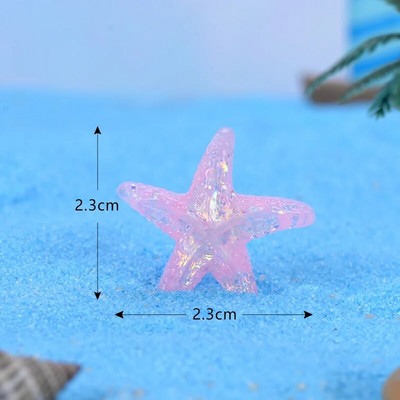 Figūrėlės Miniatiūros Spalvingos Starfish Beach Mikro kraštovaizdžio papuošalai namų dekoravimui Akvariumo aksesuarai Akvariumo priedai