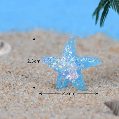 Figūrėlės Miniatiūros Spalvingos Starfish Beach Mikro kraštovaizdžio papuošalai namų dekoravimui Akvariumo aksesuarai Akvariumo priedai