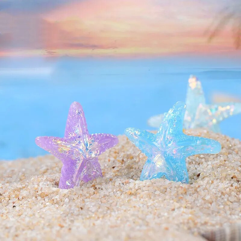 Figūrėlės Miniatiūros Spalvingos Starfish Beach Mikro kraštovaizdžio papuošalai namų dekoravimui Akvariumo aksesuarai Akvariumo priedai