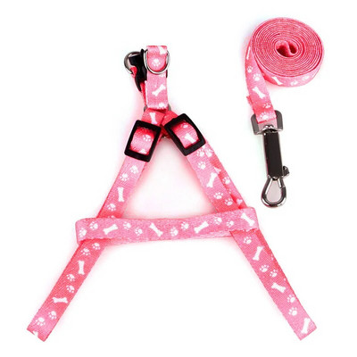 Pavadėlis šuniui Čihuahua diržų pavadėlis mažiems šunims Reguliuojamas vaikščiojimo šuniukas Priedai Naminių šunų kaulų marginimo pavadėlių komplektas