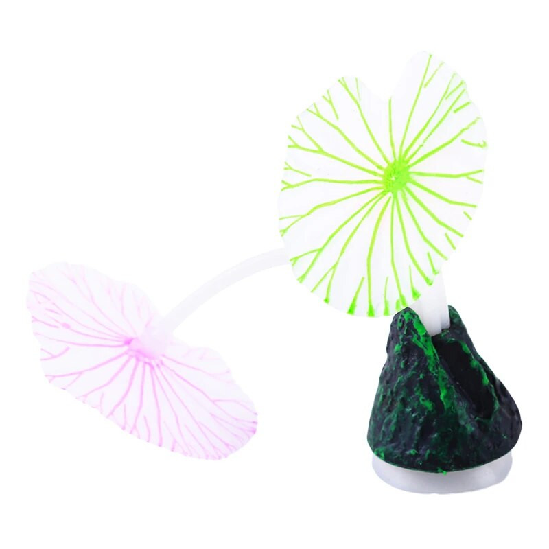 Akváriumok Kiegészítők Mesterséges korallzátony Izzó lótusz levél gomba világító kövek akvárium dekoráció balekokkal