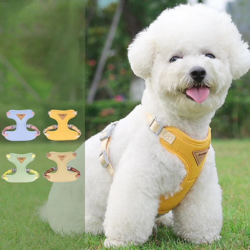 Mājdzīvnieku siksnu komplekts Suņu kaķu siksna pret pazaudēšanu, ātri nolaižama, viegli vadāma kucēna pastaiga ārā Izturīgi pavadas piederumi