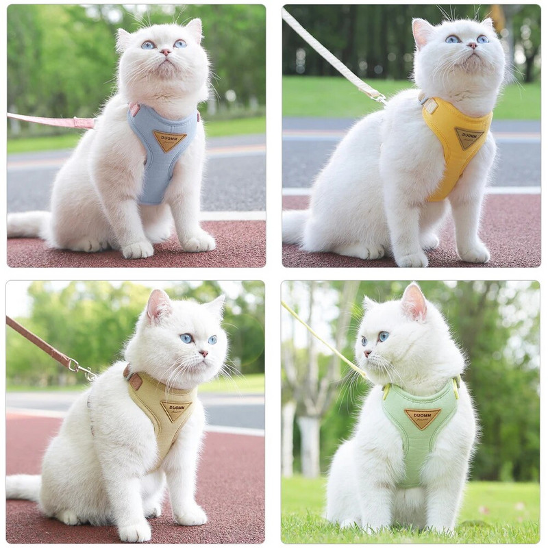 Mājdzīvnieku siksnu komplekts Suņu kaķu siksna pret pazaudēšanu, ātri nolaižama, viegli vadāma kucēna pastaiga ārā Izturīgi pavadas piederumi