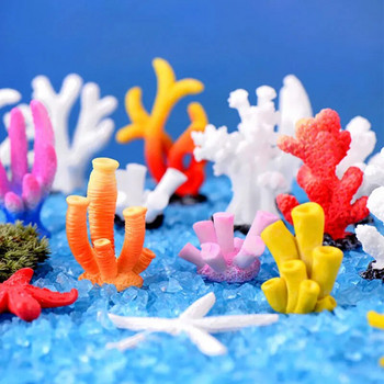 Μίνι τεχνητό κοράλλι Χαριτωμένα μικρά διακοσμητικά ψάρια Δώρα διακόσμηση ενυδρείου Πολύχρωμη ρητίνη μόδας τέχνης Craft Διακόσμηση δεξαμενής ψαριών