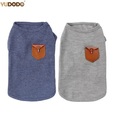 YUDODO Summer Cool Dogs Clothing for pets Chihuahua Teddy Solid Color Puppy Cat T-Shirt Дишаща памучна жилетка S-2XL