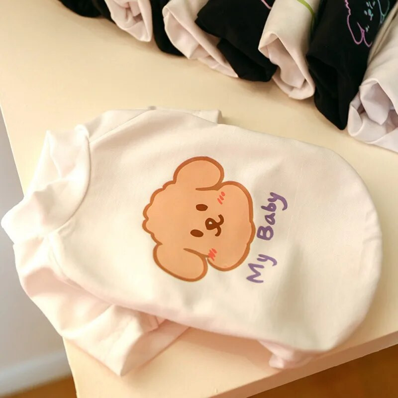 Majica kratkih rukava s likom iz crtanog filma Jednostavna prozračna majica za kućne ljubimce Lako se čisti Slatki psić Kratkih rukava Majica za vanjske mačke