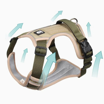 Šviesą atspindintis naminių šunų petnešos liemenės antkaklis Reguliuojamas saugos dirželis mažo vidutinio dydžio šuniui prancūzų buldogų pasivaikščiojimo krūtinės diržai