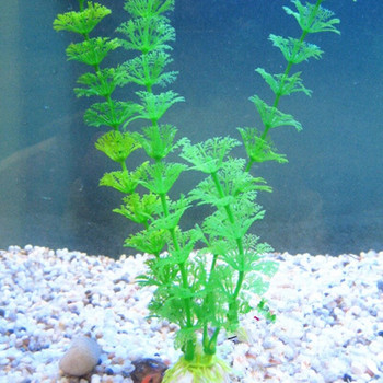 Изкуствени подводни растения Декорация на аквариумни аквариуми Зелена водна трева Декорации за гледане Пластмасов орнамент от водна трева