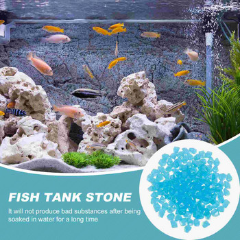400 τμχ Rhombus Luminous Gravel Glow The Dark Resin Stone Decor Stones Rocks Decoration for Aquarium Fish Tank