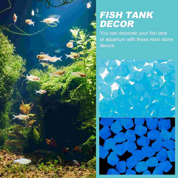 400 τμχ Rhombus Luminous Gravel Glow The Dark Resin Stone Decor Stones Rocks Decoration for Aquarium Fish Tank