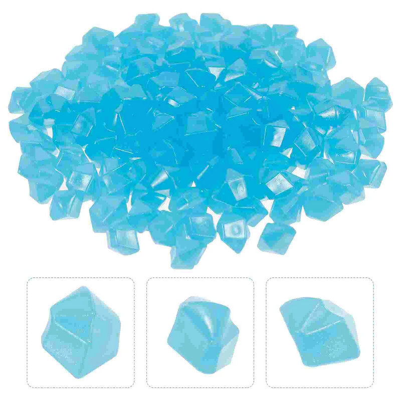 400 kom. Romb, svjetleći šljunak, sjaj tamne smole, kameni ukras, kamenje, stijene, ukras za akvarij