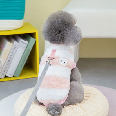 Minkšti koralų vilnos kačių marškinėliai šunų liemenė naminių šunų drabužiai mažiems šunims šuniukų drabužiai naminių megztiniai Pavasario rudens žiemos žiemos augintinių komplektai