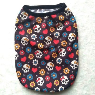 Pet Dog Vest Odjeća Cartoon Skull Nigga Cat T-shirt Mekana mreža za proljeće i ljeto Puppy Dogs Odjeća Oprema za pse Kostimi za pse