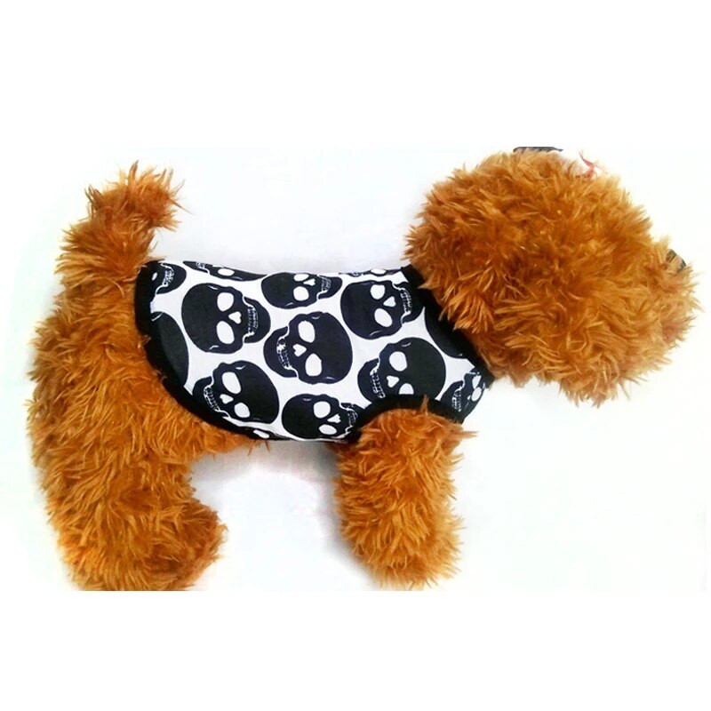 Pet Dog Vest Odjeća Cartoon Skull Nigga Cat T-shirt Mekana mreža za proljeće i ljeto Puppy Dogs Odjeća Oprema za pse Kostimi za pse