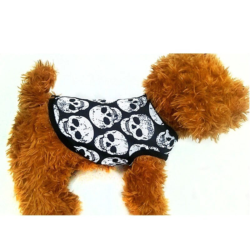 Pet Dog Vest Odjeća Cartoon Skull Nigga Cat T-shirt Mekana mreža za proljeće i ljeto Puppy Dogs Odjeća Oprema za pse Kostimi za pse