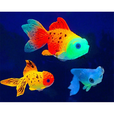 SWEETHOE Силиконова светеща симулация Модел на златна рибка Декорация за озеленяване на аквариум