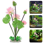 Mesterséges vízi növények hamisítvány akváriumhoz fű Háztartási lótuszvirág műanyag akvárium dekorációk kis dekorok