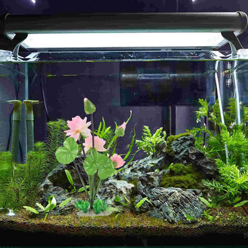 Τεχνητά φυτά νερού ψεύτικα για δεξαμενή ψαριών γρασίδι Οικιακό λουλούδι λωτού Πλαστικά διακοσμητικά ενυδρείου Μικρά διακοσμητικά
