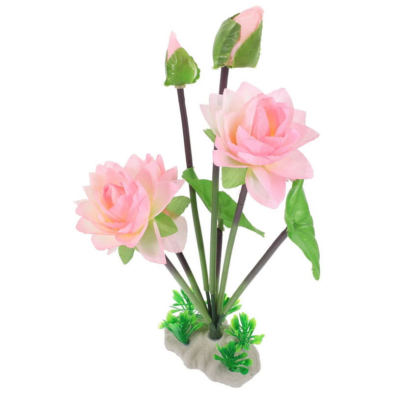 Mesterséges vízi növények hamisítvány akváriumhoz fű Háztartási lótuszvirág műanyag akvárium dekorációk kis dekorok