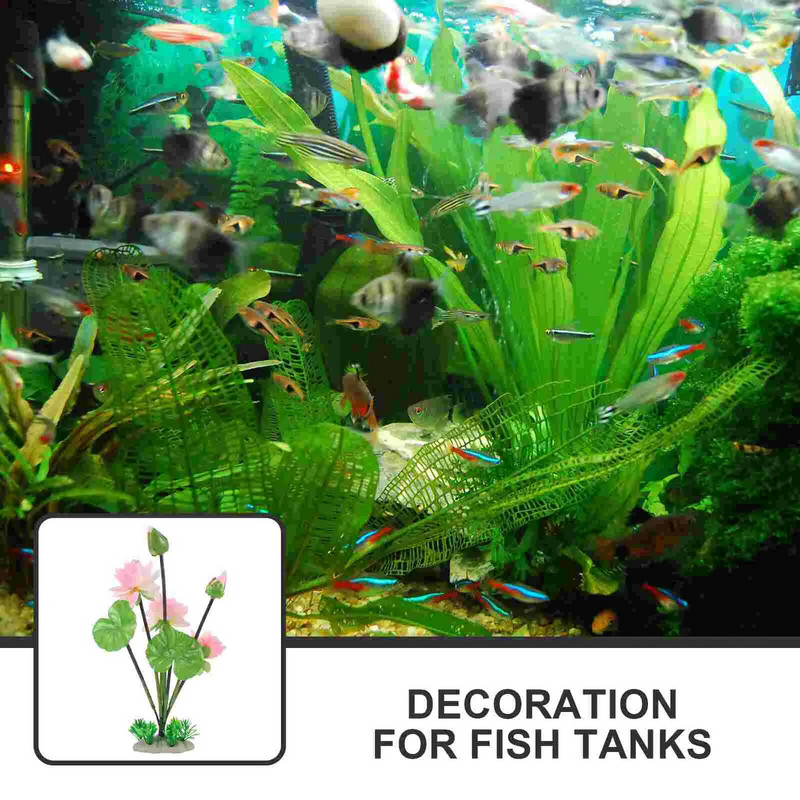 Mesterséges vízi növények hamisítvány akváriumhoz fű Háztartási lótuszvirág műanyag akvárium dekorációk kis dekorok
