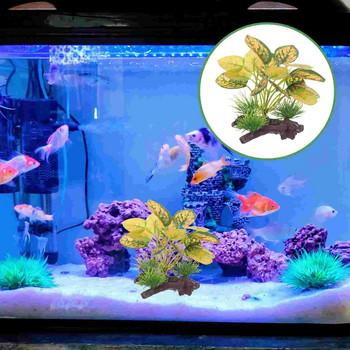 Декорация на растения за симулация на аквариум Устойчив пластмасов модел на растение Fish Tank Decor Озеленяване на аквариум Растение за скриване на риба Декорация