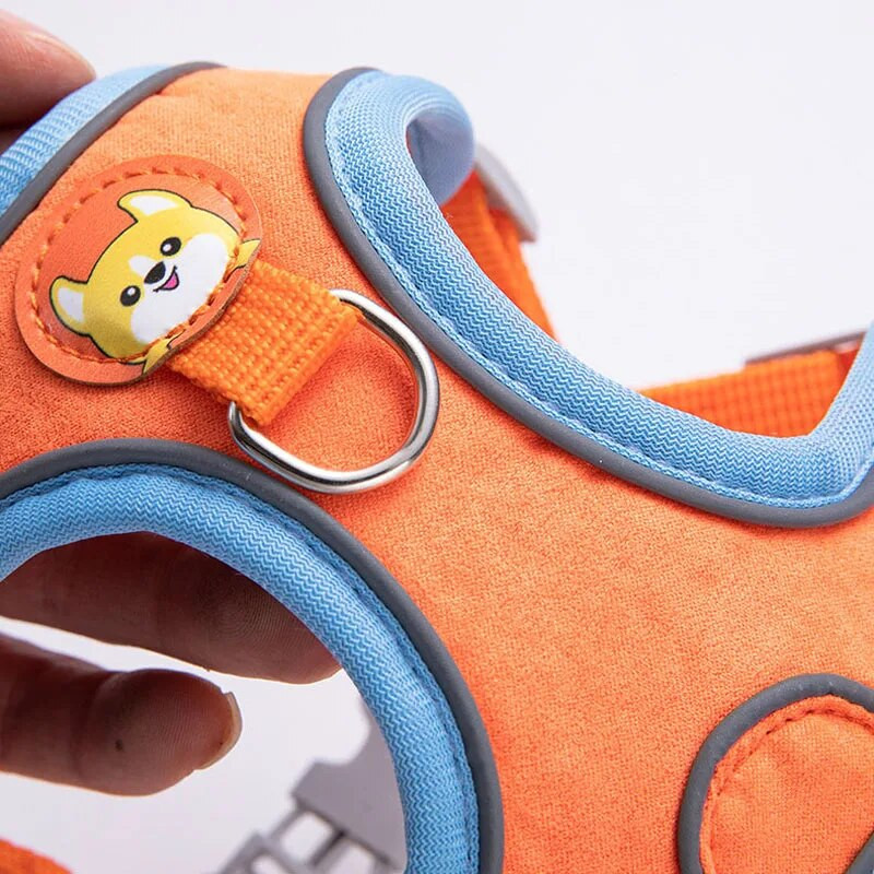 Lemmikloomakoera rakmed ja jalutusrihma komplekt Reguleeritav flanellist rinnarakmed helkur, hingav väikestele koertele Teddy Chihuahua lemmikloomatarbed