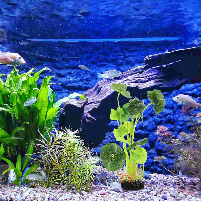 Dísz Akvárium Növény Akvárium Dekoráció Műanyag Szimulált Betta Pihenő Tereprendezés (levélfű) Díszítések Kerek aljú