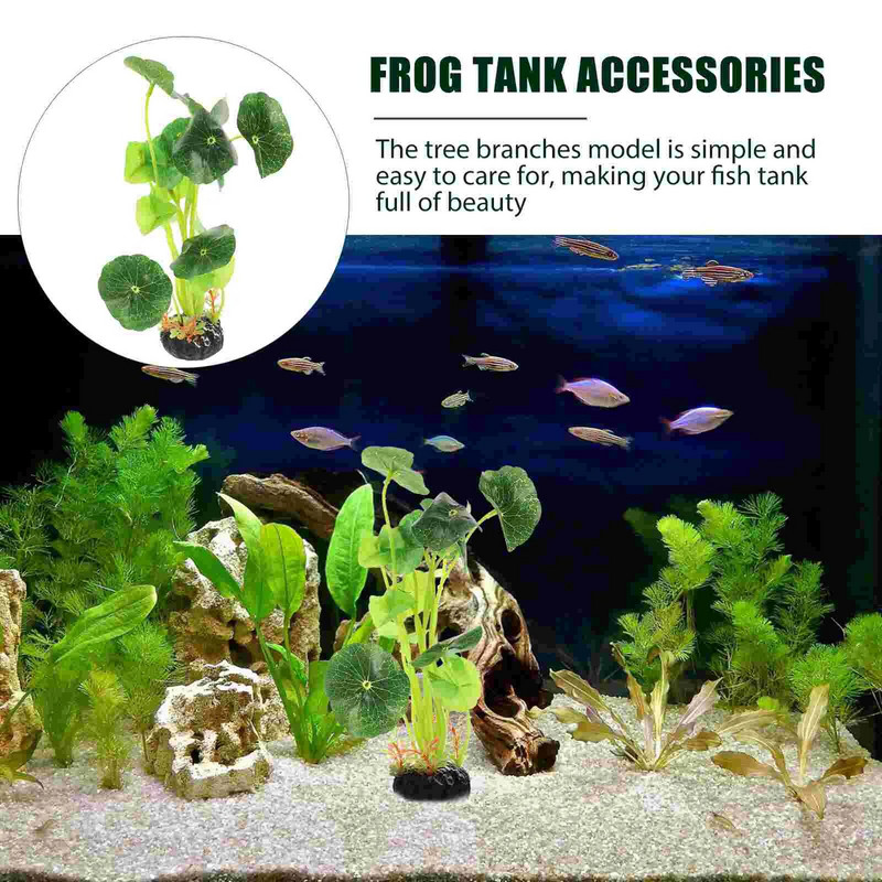 Dísz Akvárium Növény Akvárium Dekoráció Műanyag Szimulált Betta Pihenő Tereprendezés (levélfű) Díszítések Kerek aljú