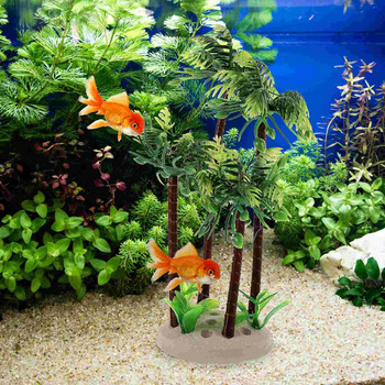 Декорации за купа за риба Орнамент за палмово дърво Орнаменти за аквариум Растения Аквариумни растения Пластмаса